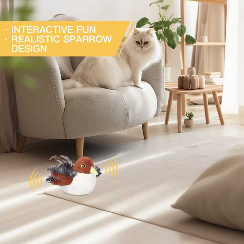 Bravixu Interactive Chirping Bird Cat Toy