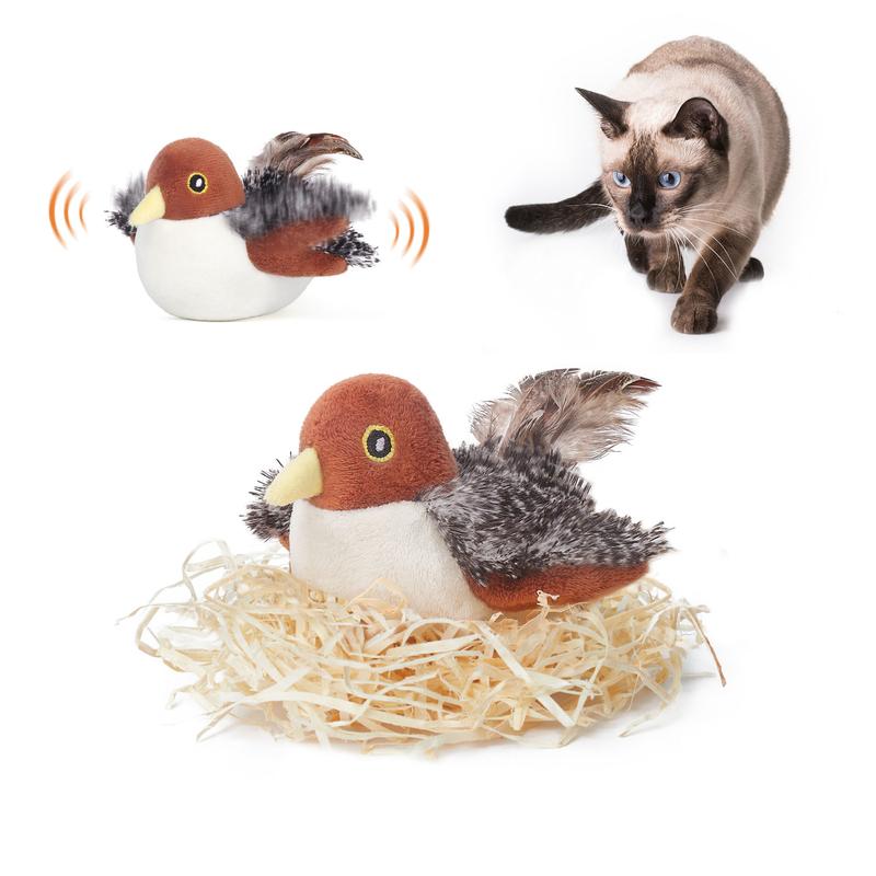Bravixu Interactive Chirping Bird Cat Toy