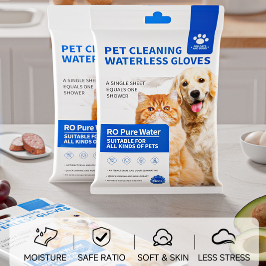 No-Rinse Odor-Neutralizing Pet Cleaning Gloves