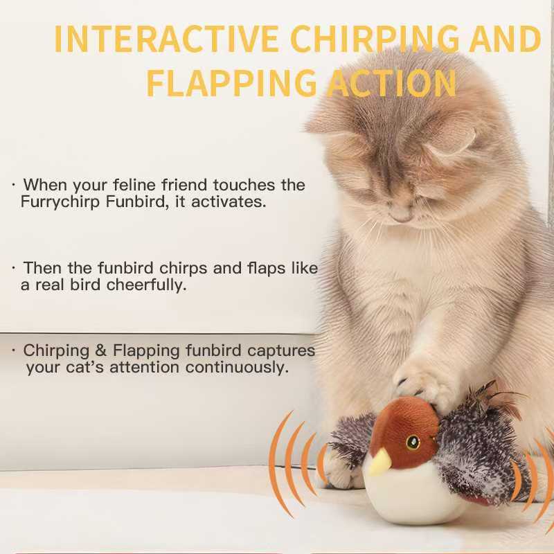 Bravixu Interactive Chirping Bird Cat Toy