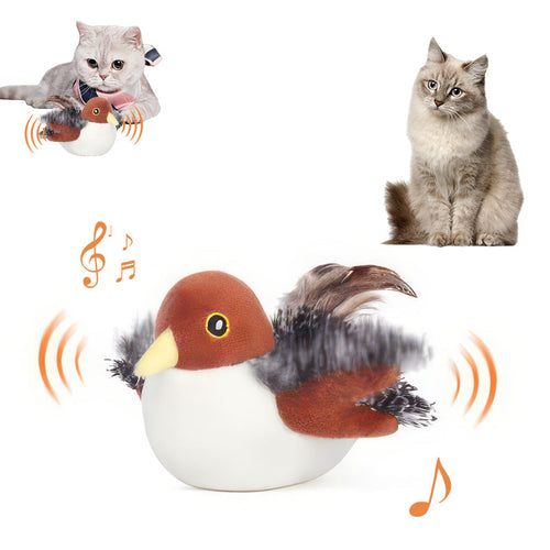 Bravixu Interactive Chirping Bird Cat Toy